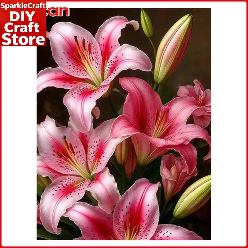 Embroidery Uae - unframe Lily Branch Diamond Painting Full
