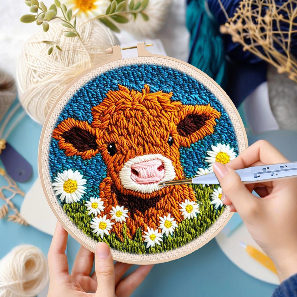 Embroidery Daisy Flower - DIY Punch Needle Embroidery Kits for