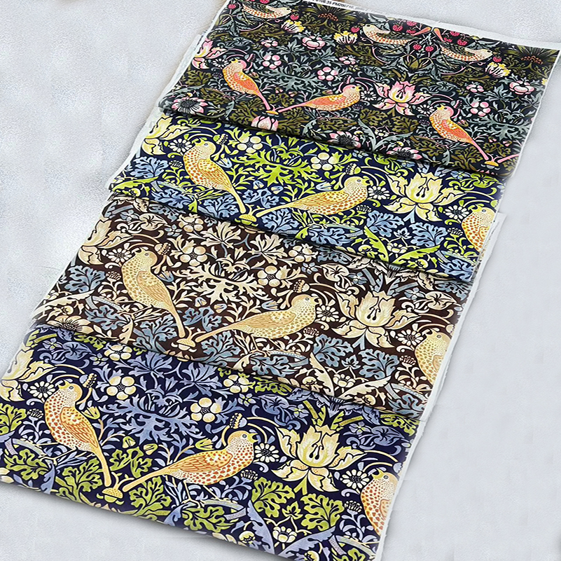 Embroidery Pashmina - Strawberry Thief Birds William Morris Fabric