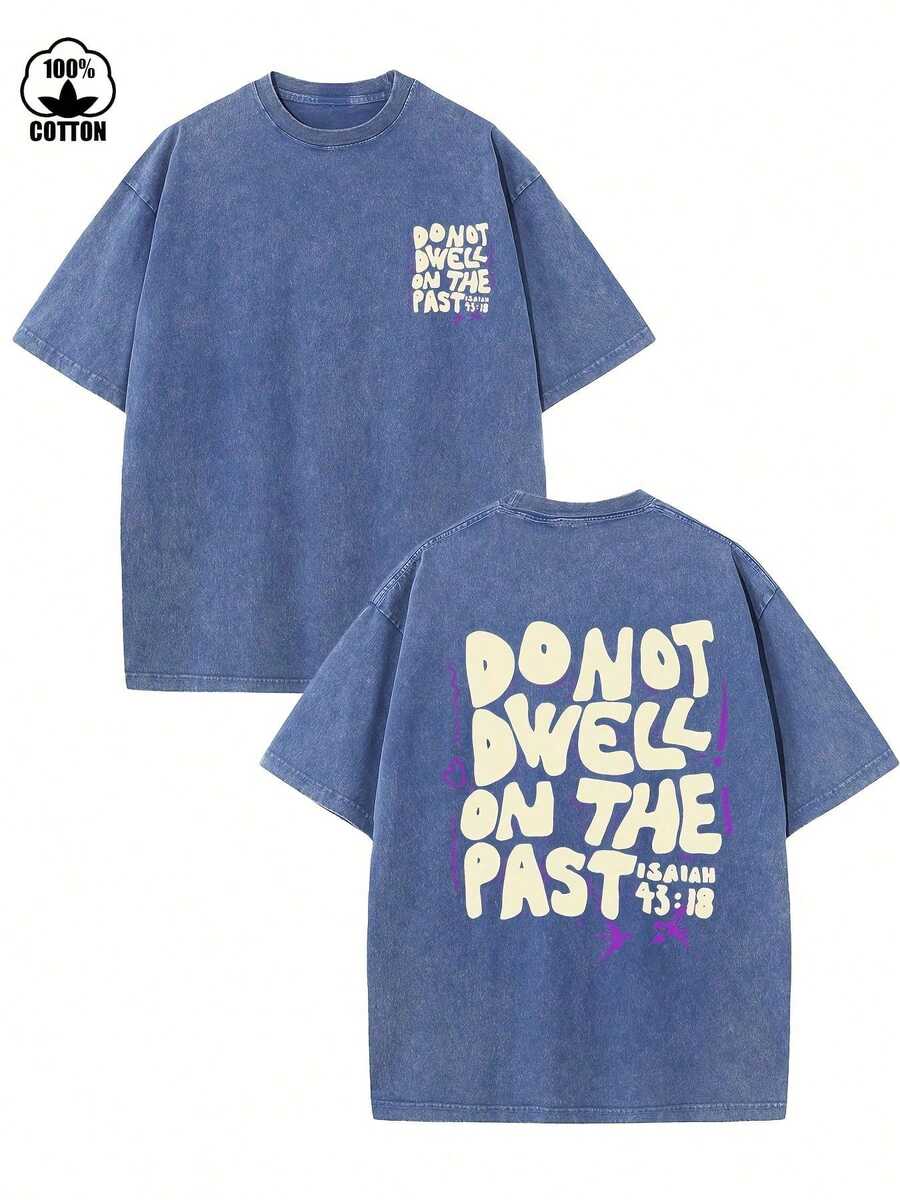 Embroidery Letter - 100% Cotton Washed Loose Drop Shoulder