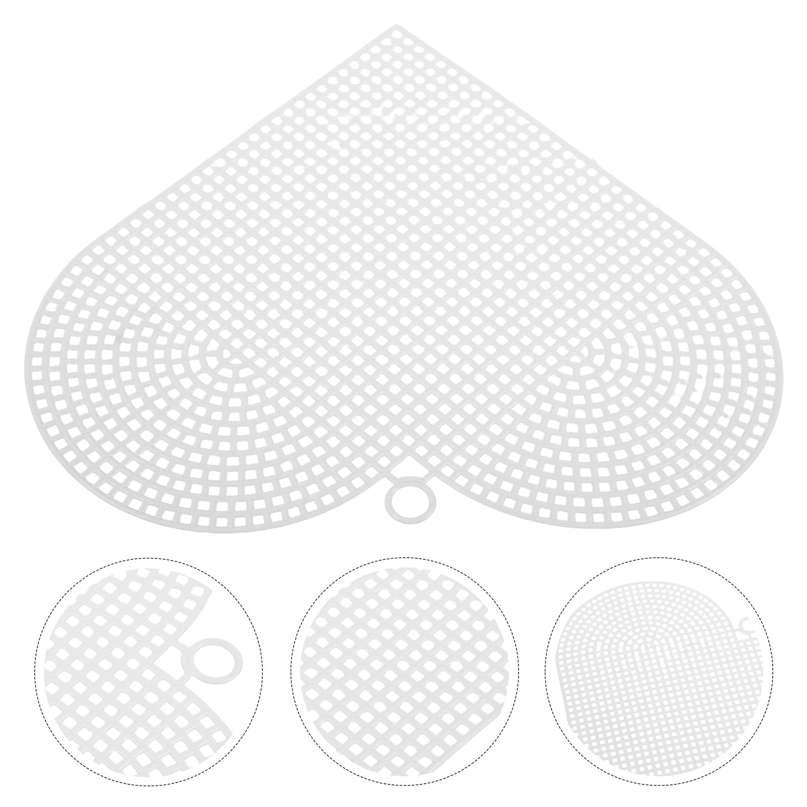 Embroidery Bag - 6Pcs Heart Shaped Plastic Mesh Canvas