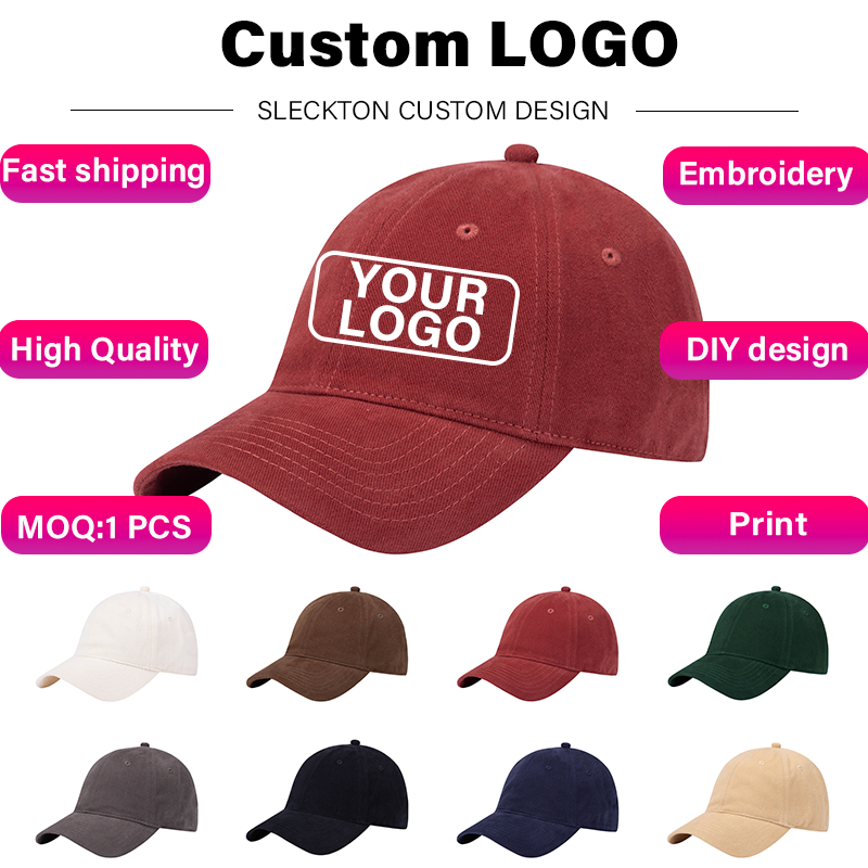 Embroidery Design Logo - SLECKTON Custom Logo Baseball Cap for