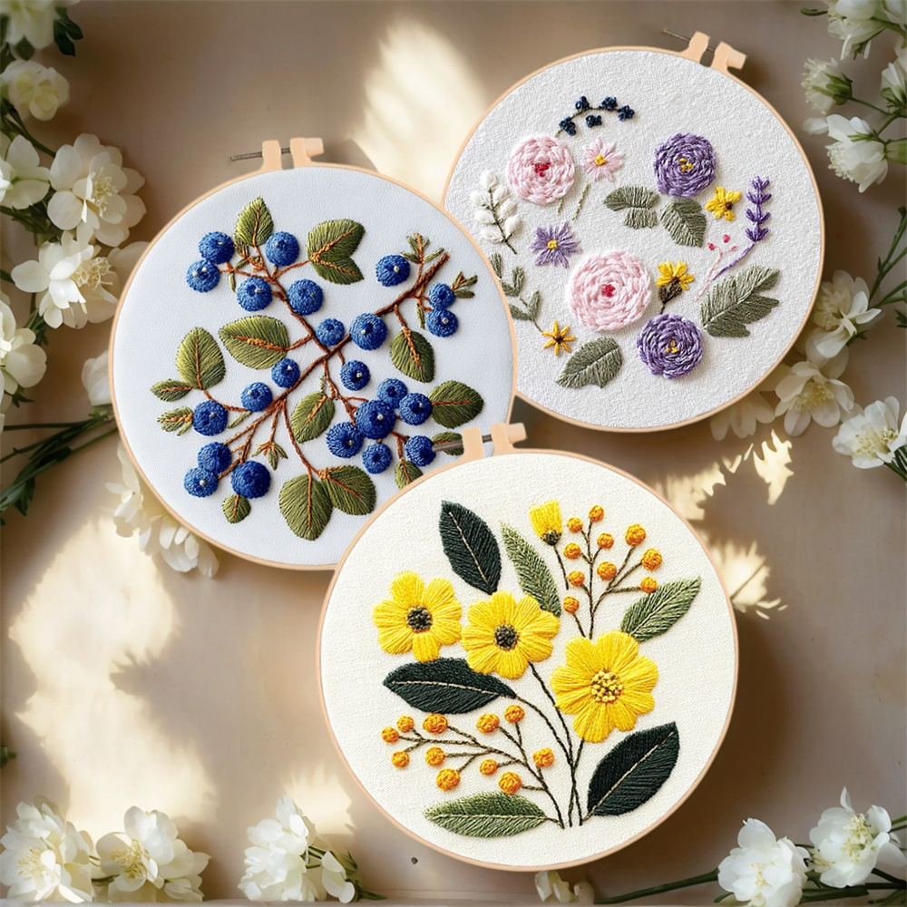Embroidery Daisy Flower - MomoArt DIY Embroidery Kit Flower Pattern