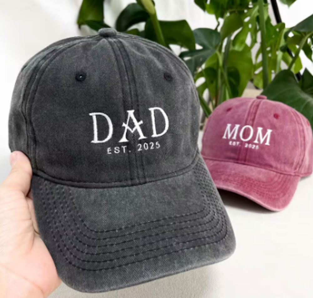 Embroidery Letter - Personalized Letter Embroidery Baseball Caps Father's