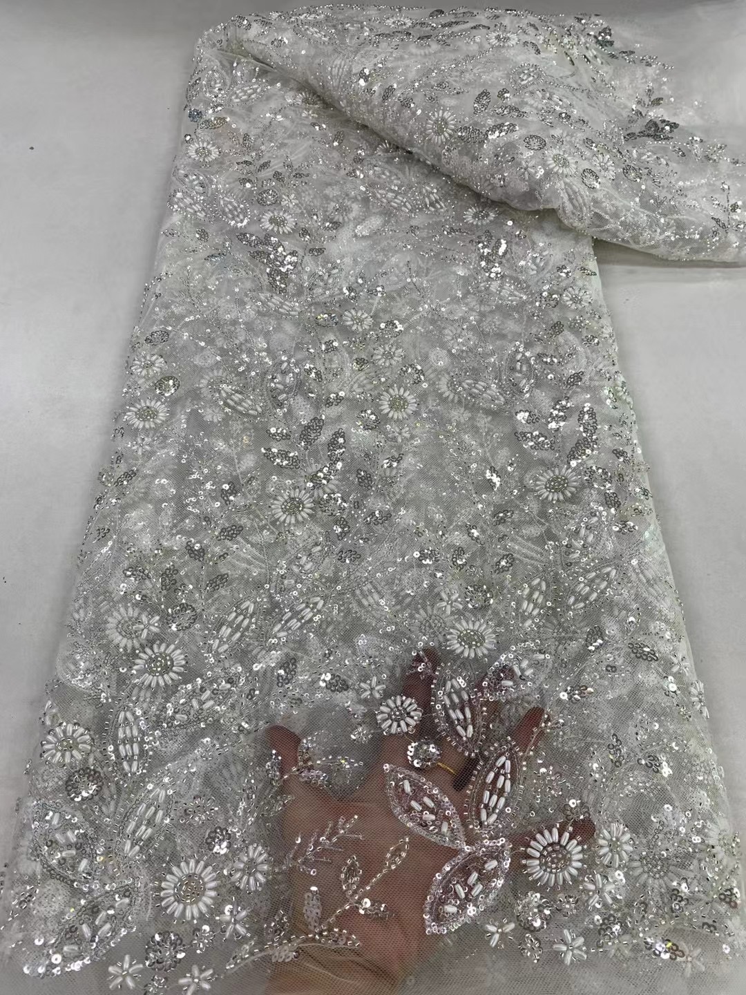 Gold French Beaded Lace Bride  – Embroidery Pashmina Bewertung und Preis