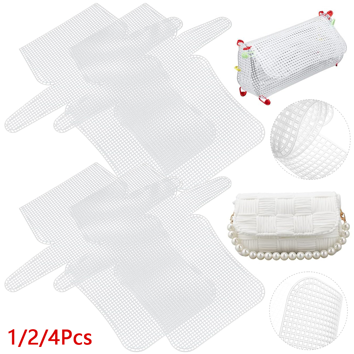 1-4Pcs Plastic Mesh Canvas She – Embroidery Bag Bewertung und Preis