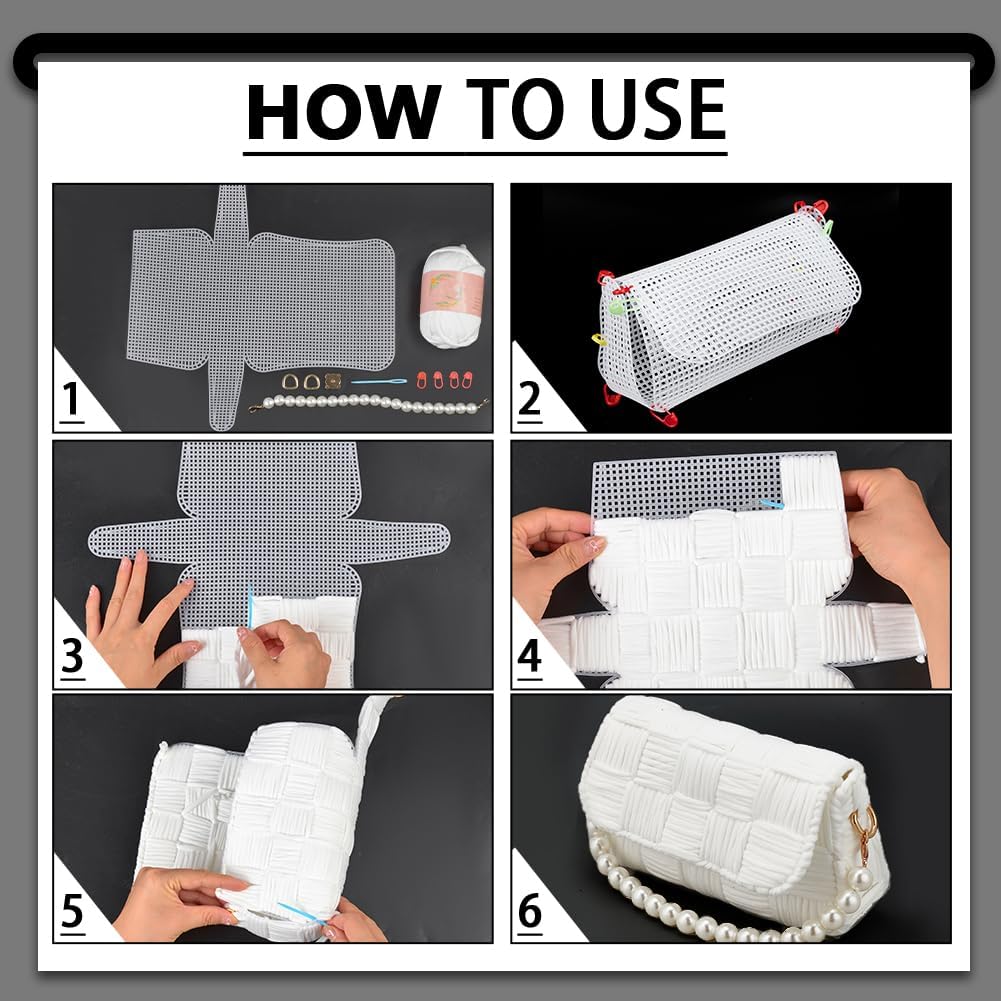 1-4Pcs Plastic Mesh Canvas She – Embroidery Bag Bewertung und Preis
