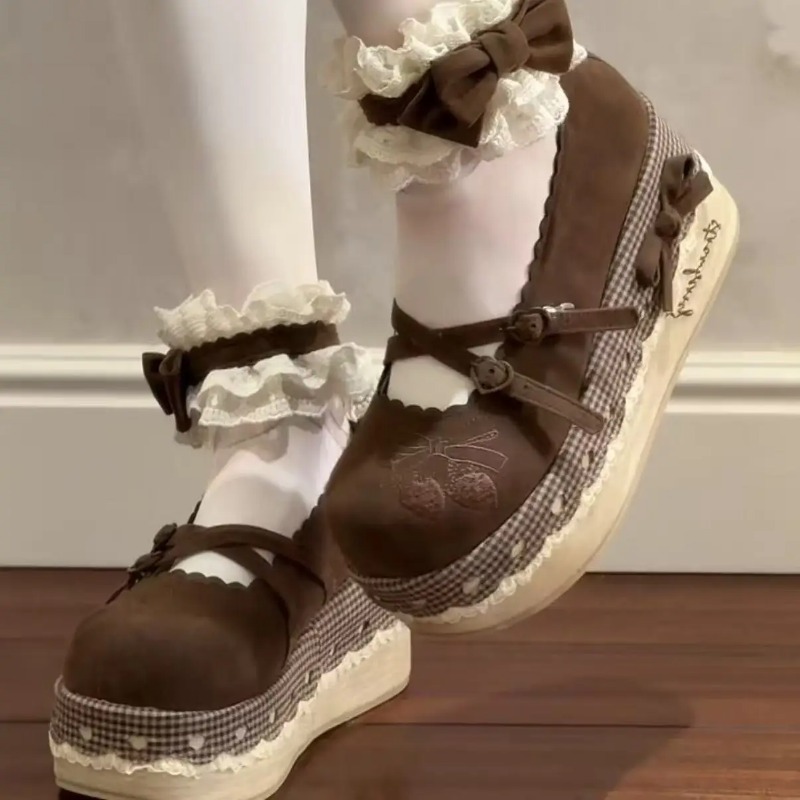Lolita High Heels Height Incre – Embroidery Print Bewertung und Preis