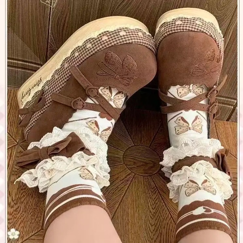 Lolita High Heels Height Incre – Embroidery Print Bewertung und Preis