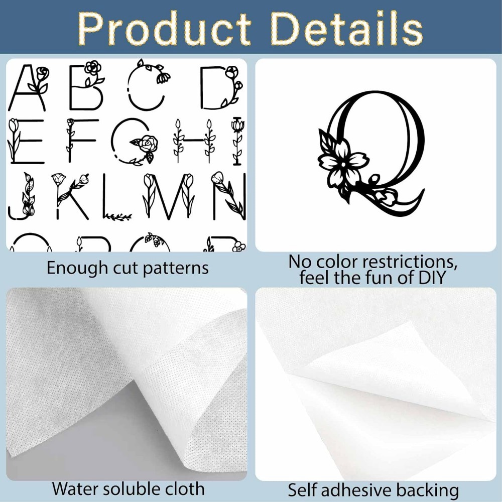Letter A-Z Water Soluble Embro – Embroidery Letter Bewertung und Preis