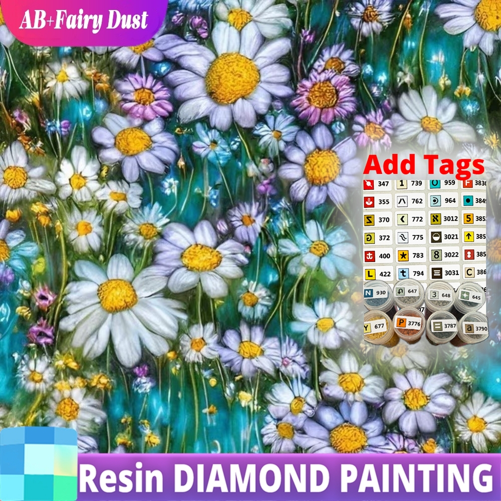 AB Fairy Dust Resin Full Squar – Embroidery Daisy Flower Bewertung und Preis