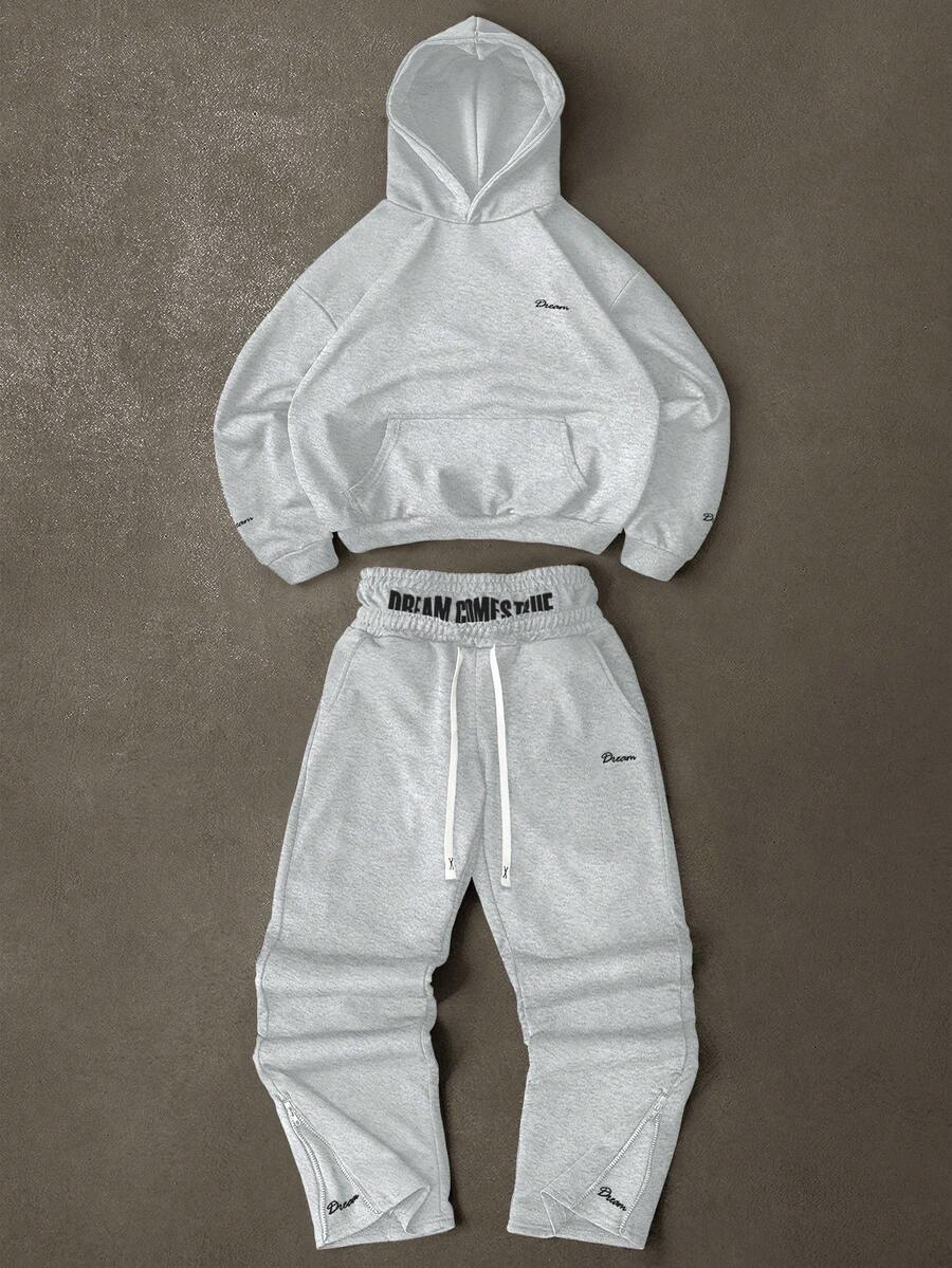 Men Black Hoodie And Joggers S – Embroidery Letter Bewertung und Preis