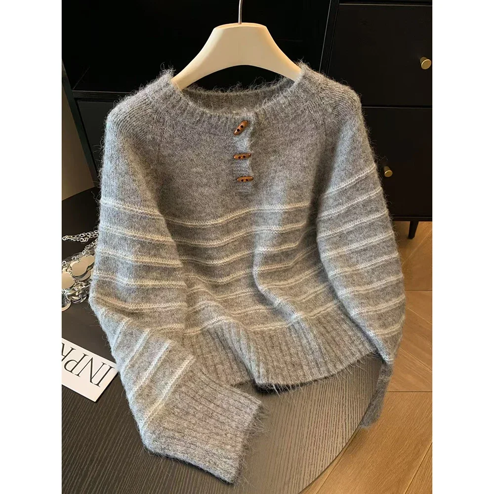 Autumn Winter Women's Striped  – Embroidery Origin Bewertung und Preis