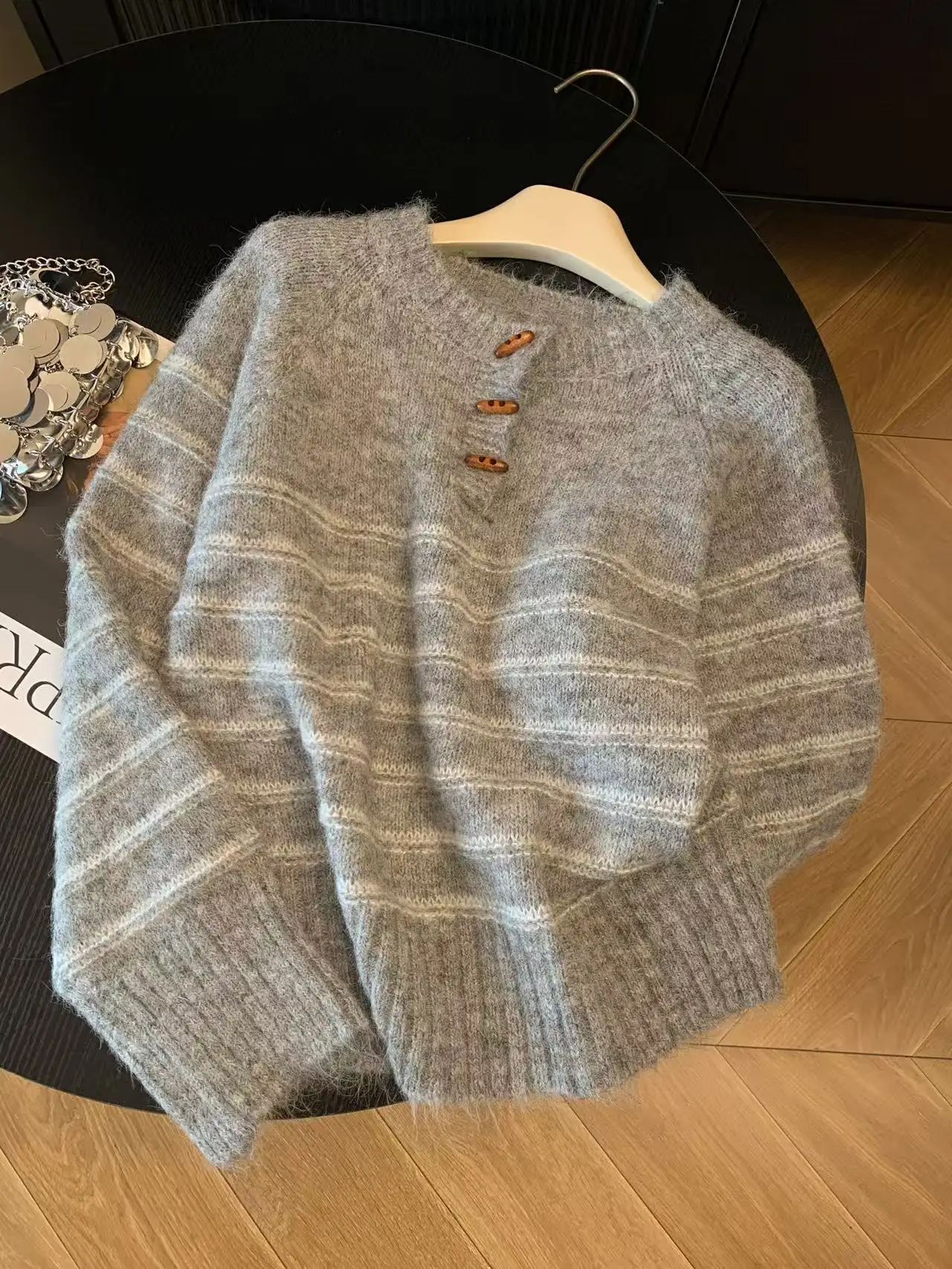 Autumn Winter Women's Striped  – Embroidery Origin Bewertung und Preis