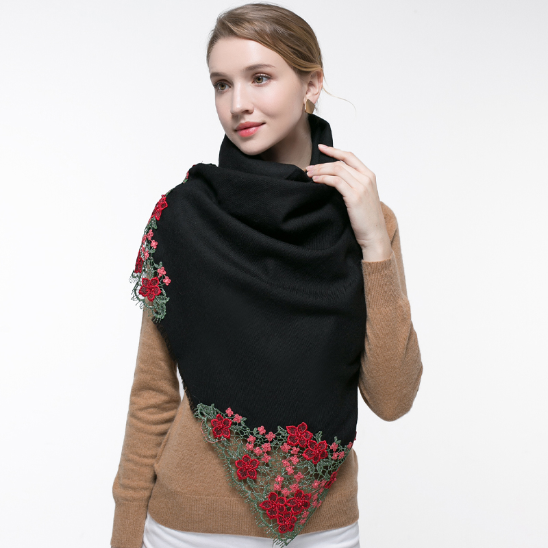 100% Real Wool Pink Scarf Wome – Embroidery Pashmina Bewertung und Preis