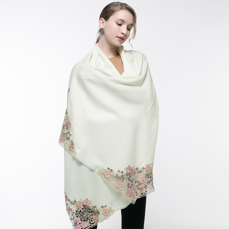 100% Real Wool Pink Scarf Wome – Embroidery Pashmina Bewertung und Preis