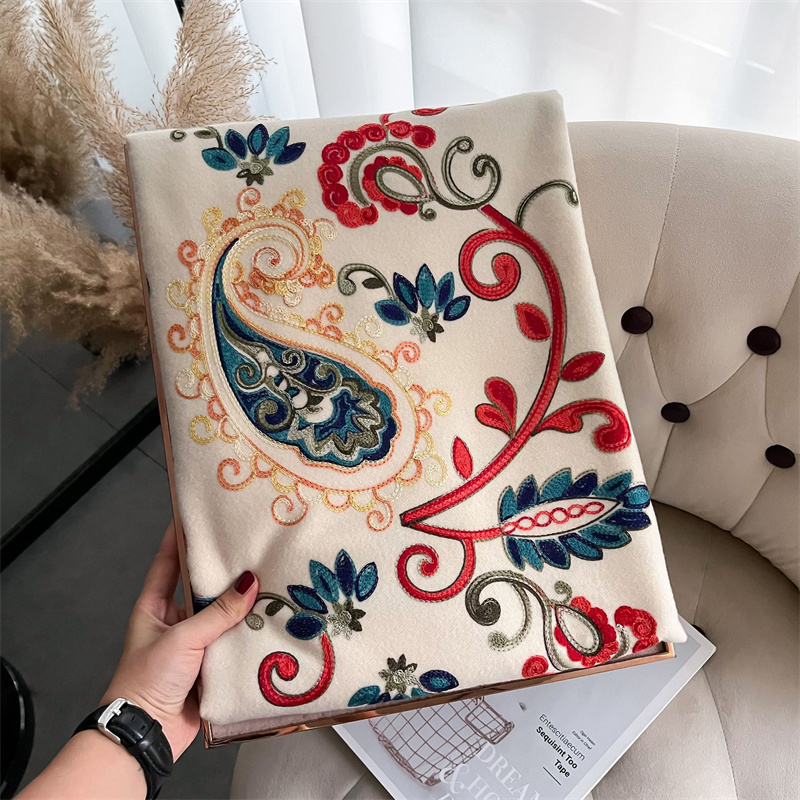 2024 Fashion Scarf Winter Thic – Embroidery Pashmina Bewertung und Preis