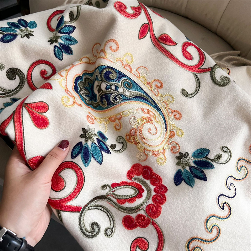 2024 Fashion Scarf Winter Thic – Embroidery Pashmina Bewertung und Preis