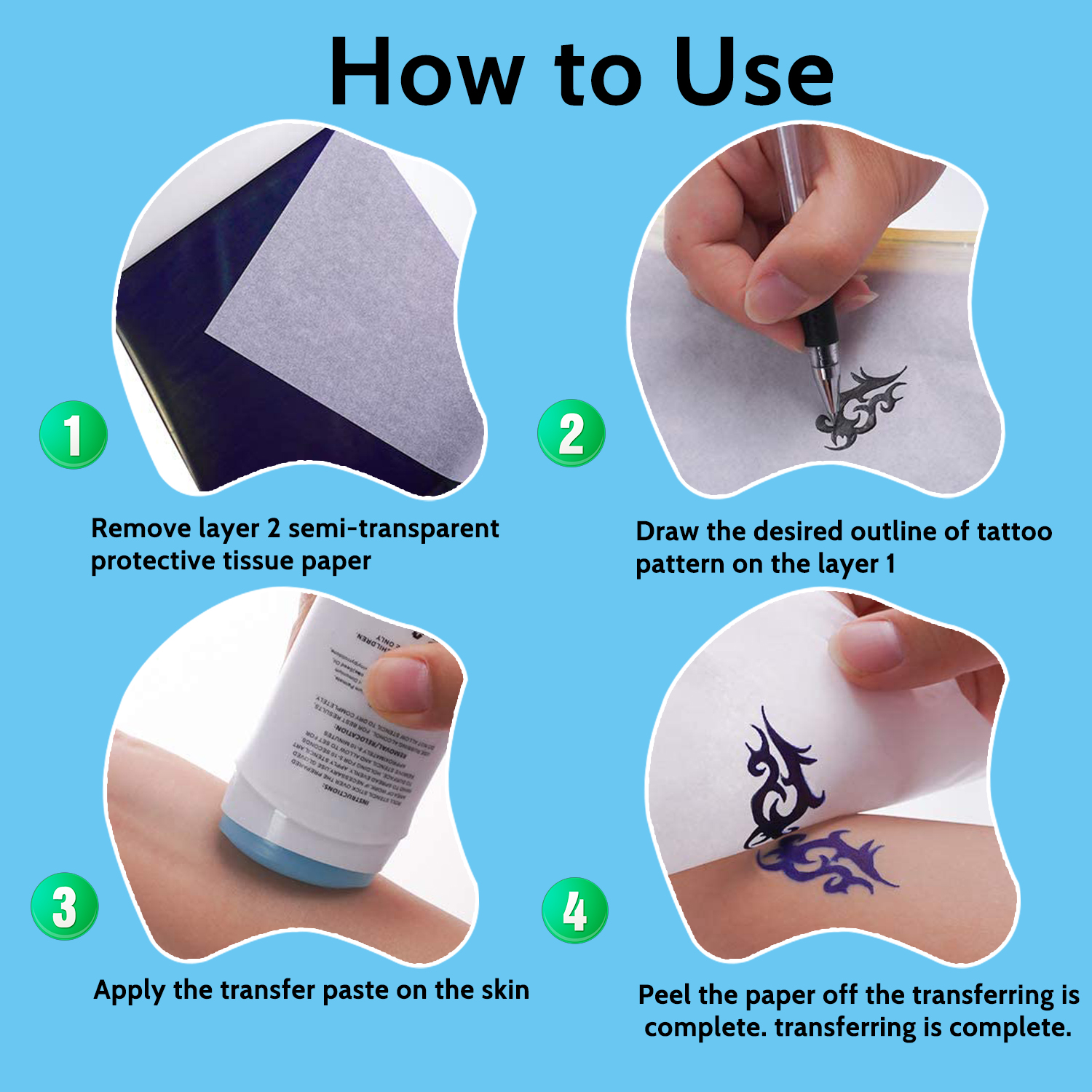 10/50/100Pcs Tattoo Transfer P – Transfer Paper Carbon Bewertung und Preis