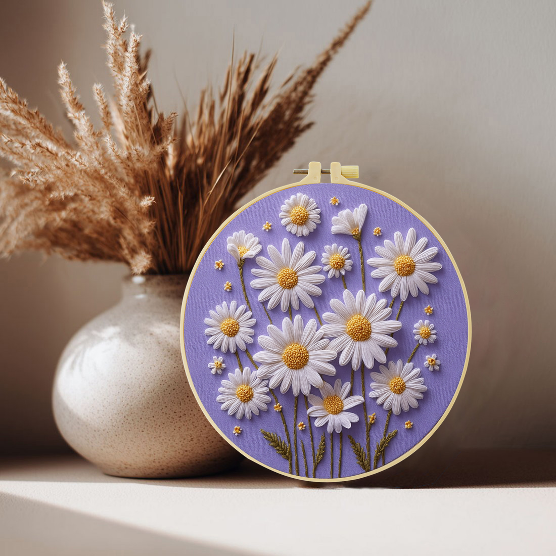 1pc 20X20CM/15X15CM daisy Embr – Embroidery Daisy Flower Bewertung und Preis