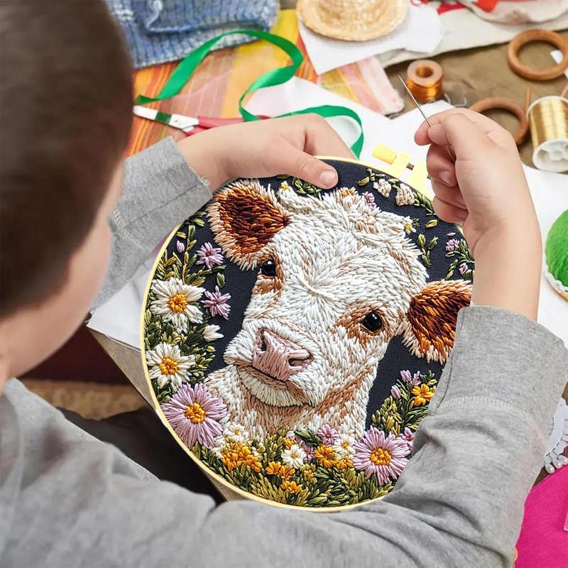 Embroidery Kits For Adults Cow – Embroidery Daisy Flower Bewertung und Preis