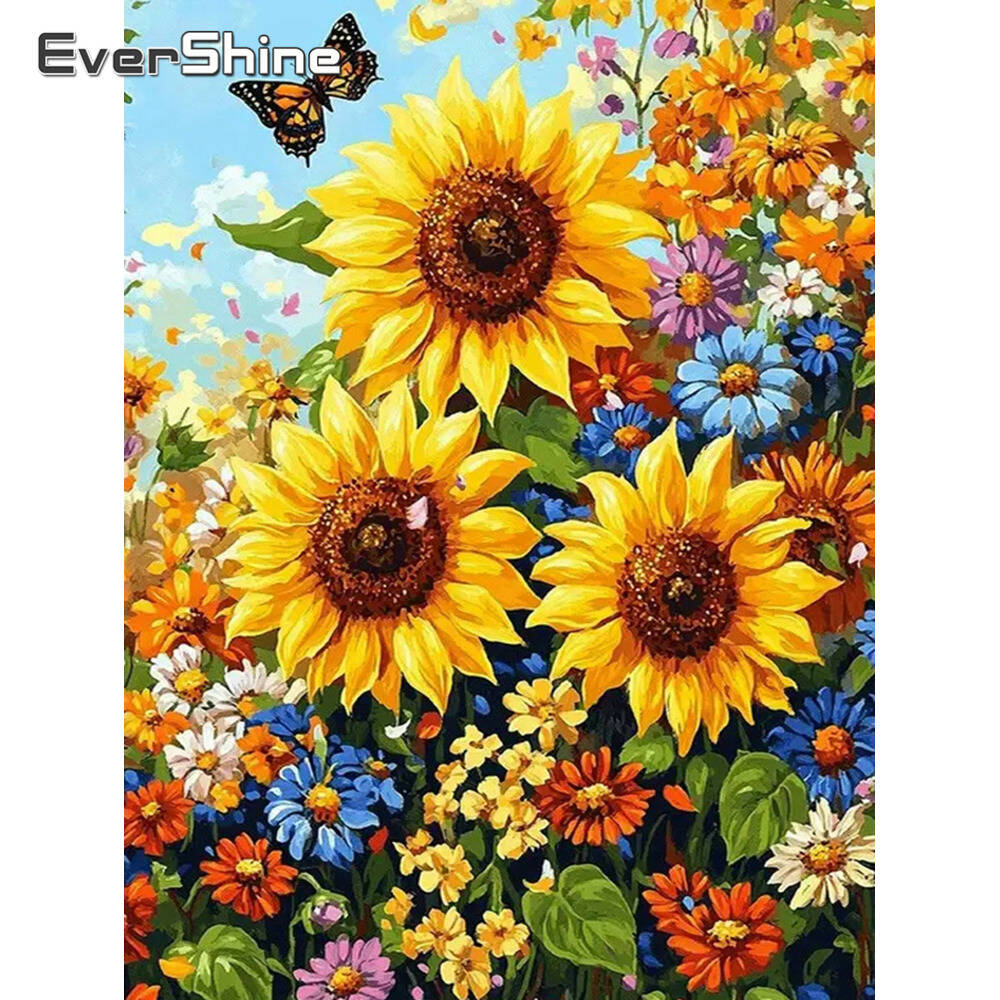 Evershine Full Square Round Di – Embroidery Daisy Flower Bewertung und Preis