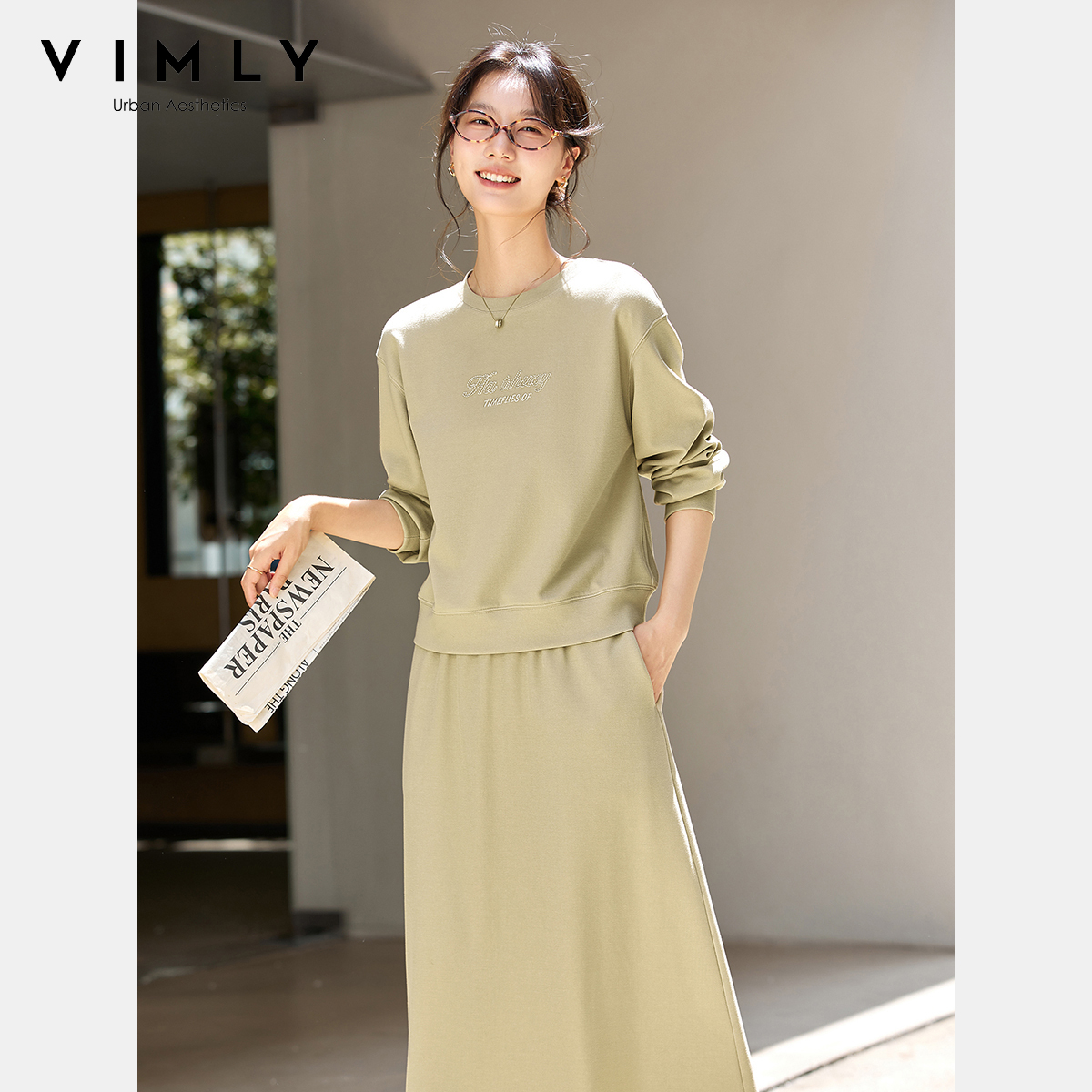 VIMLY 2 Piece Skirt Sets Woman – Embroidery Letter Bewertung und Preis