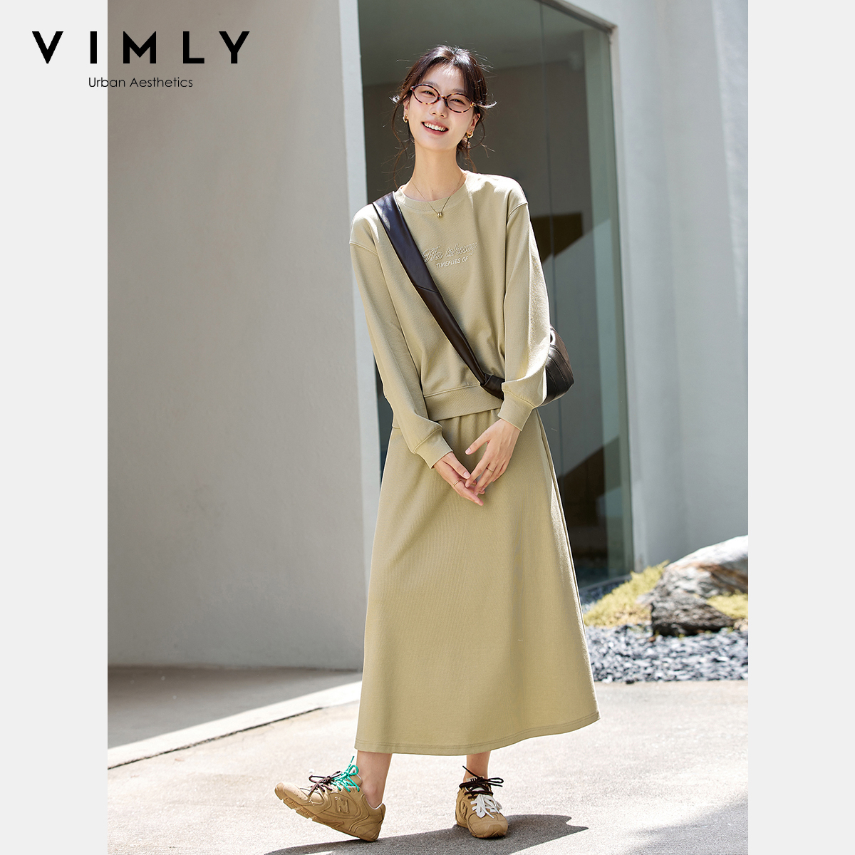 VIMLY 2 Piece Skirt Sets Woman – Embroidery Letter Bewertung und Preis