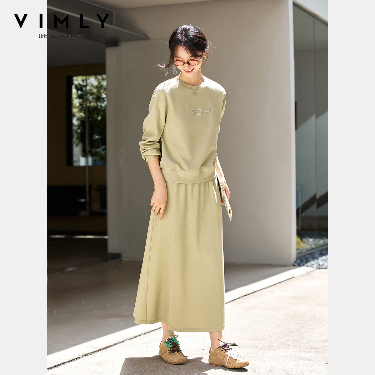 VIMLY 2 Piece Skirt Sets Woman – Embroidery Letter Bewertung und Preis