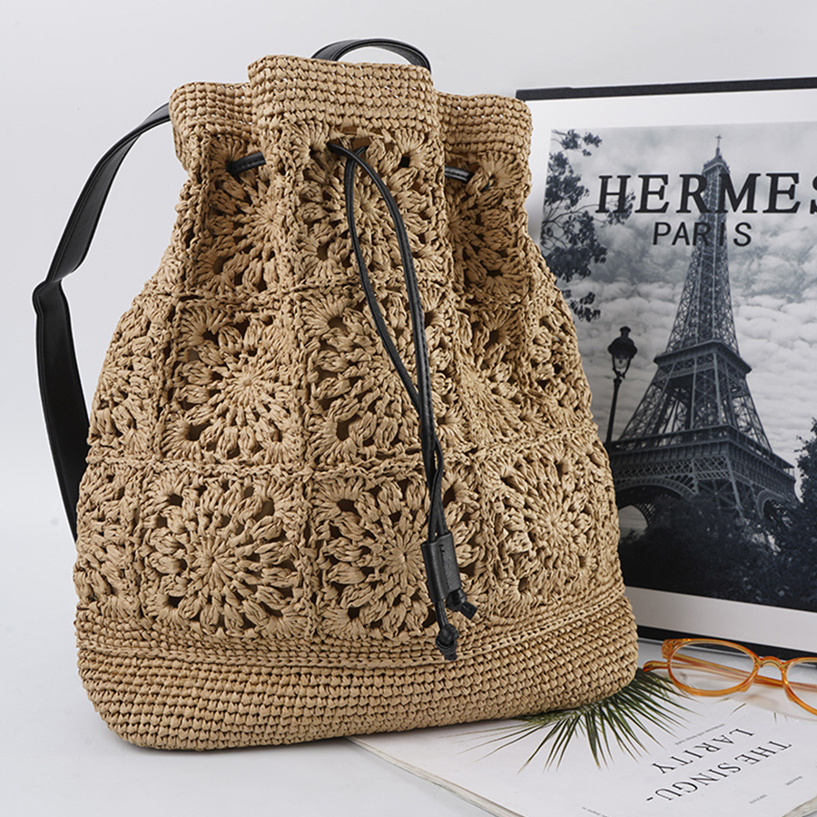 Straw Drawstring Backpack Summ – Embroidery Bali Bewertung und Preis