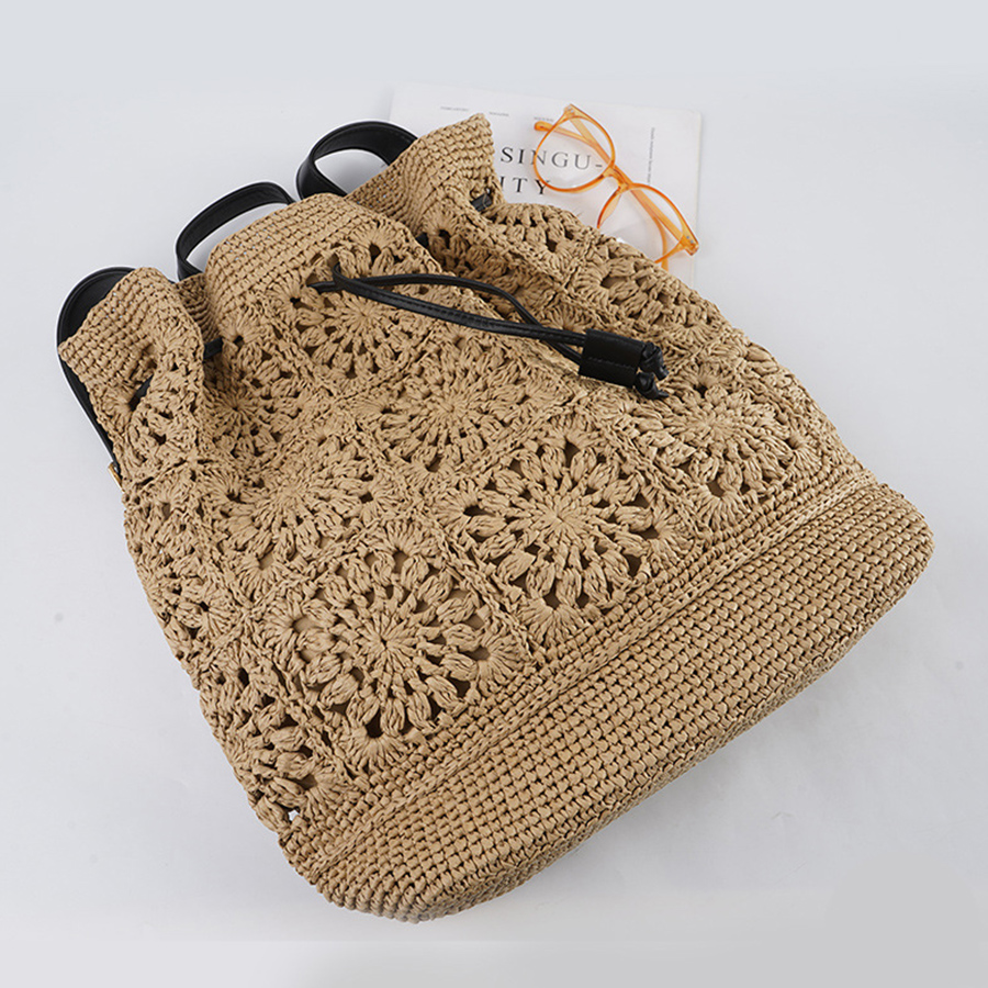 Straw Drawstring Backpack Summ – Embroidery Bali Bewertung und Preis