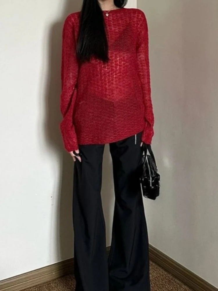 Y2K See-Through Knitted Women' – Embroidery Origin Bewertung und Preis